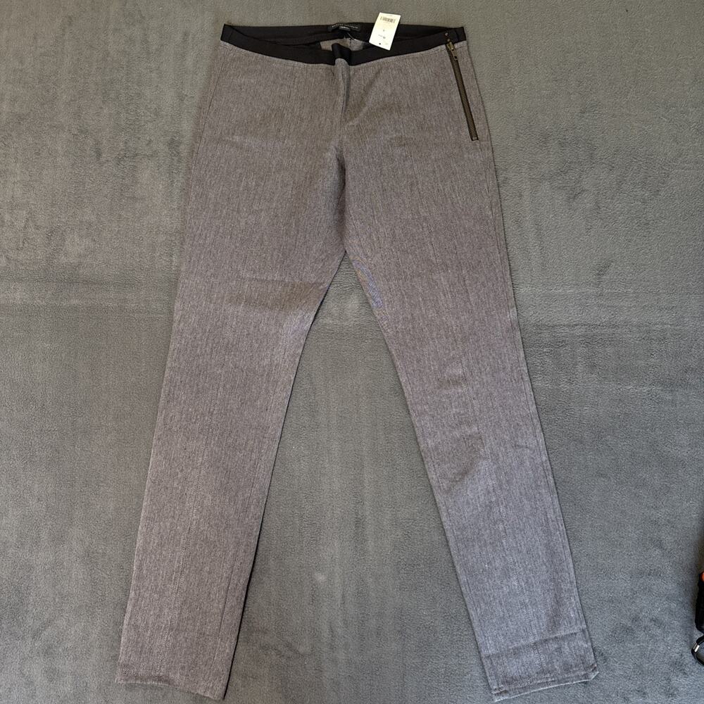 Banana Republic Devon Skinny Ankle Dress Pants Womens Size 8 Dark Gray Side Zip